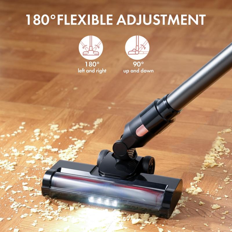 Cordless Vacuum Cleaner – 28KPa Powerful Suction, 50-Min Runtime, 8-in-1 Lightweight Design for Pet Hair & Carpets
